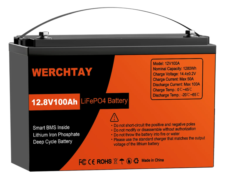 Акамулятор WERCHTAY 100Ah 12V Lifepo4 BMS WERCHTAY 100AH фото